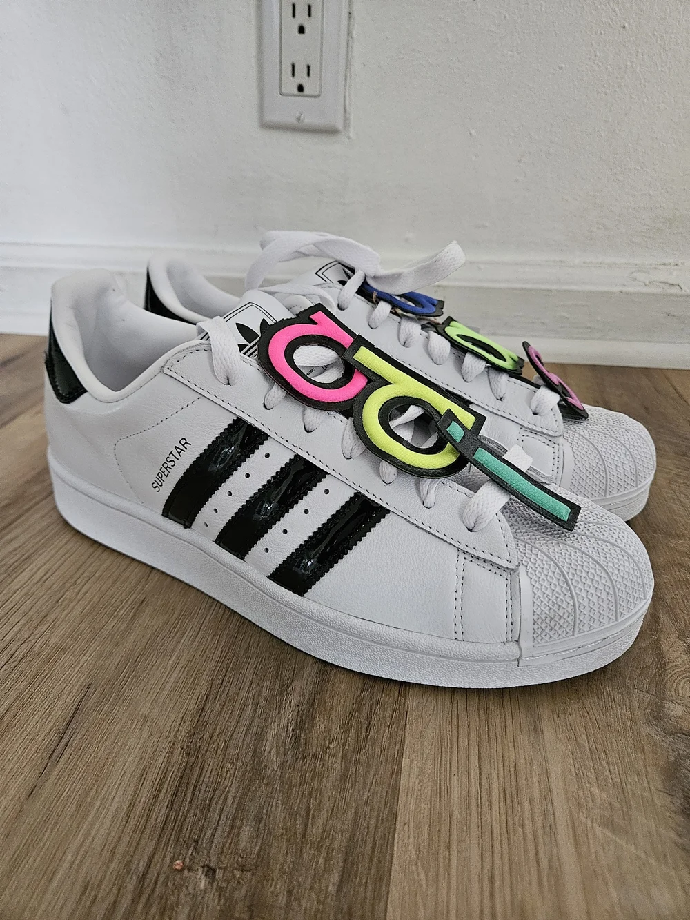 Men's Adidas Originals White X Jeremy Scott Superstar II Sneakers JR3584 Size 10